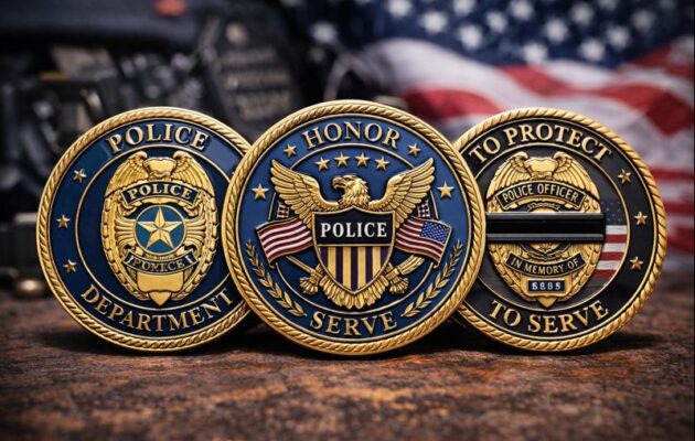 Police challenge coins